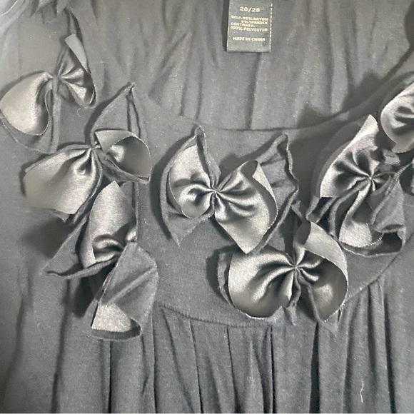 Lane Bryant Plus Size Bow Design Front Sleeveless Tank Blouse Black Size 26/28 - Picture 7 of 11